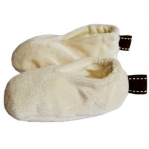 Organic Cream Baby Booties